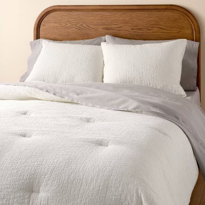 Gauze Stitch Pin Dot Comforter Sour Cream - Hearth & Hand™ with Magnolia | Target