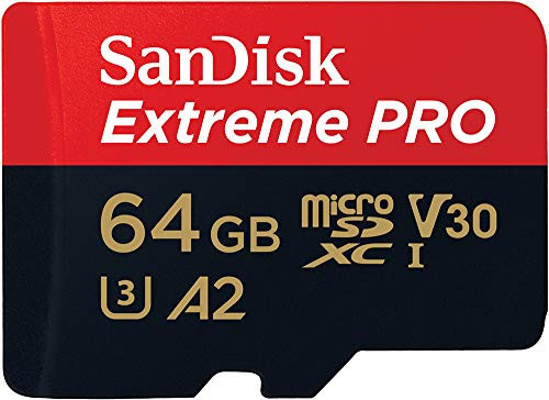 SanDisk 64GB Extreme PRO microSDXC Card + SD Adapter + RescuePro Deluxe, up to 200 MB/s, with A2 App Performance, for Smartphones, Action Cameras or Drones UHS-I Class 10 U3 V30 | Amazon (US)