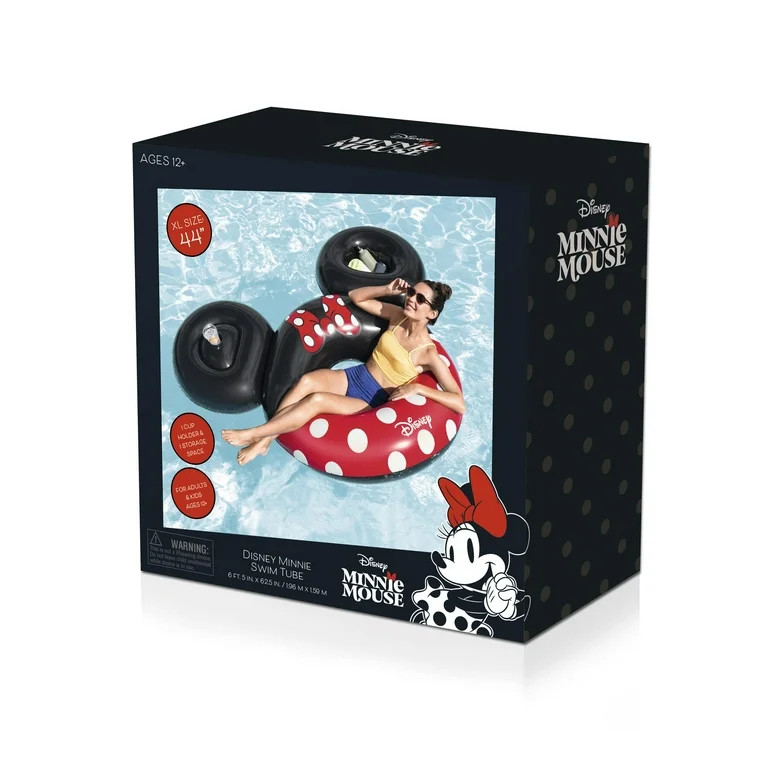 Disney Minnie Mouse Inflatable Swim Tube with Cup Holder & Storage Space, Extra Large 44\u2019\u2... | Walmart (US)