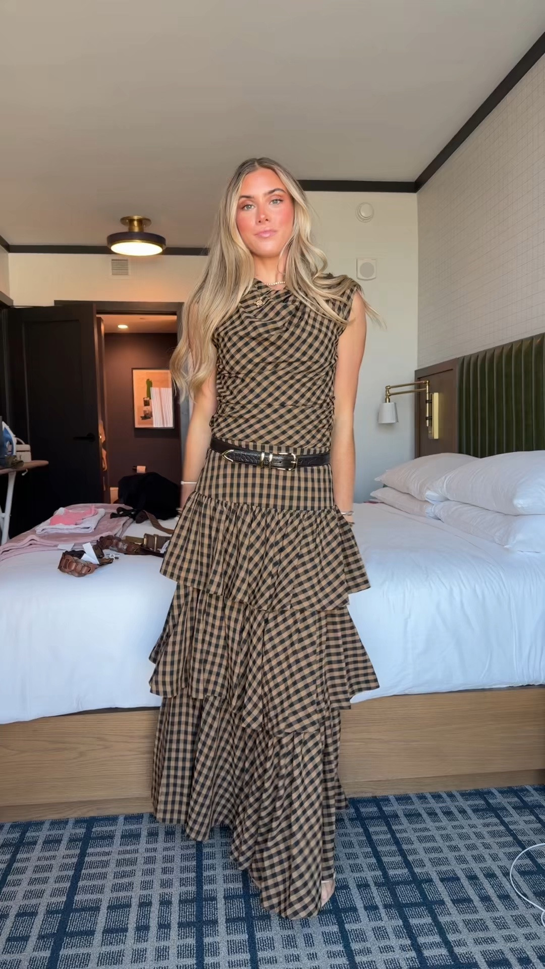 My LTK con conference outfit for the second day. Went with the fall inspo! I had on my @dillards Antonio Melani
Sutton Gingham Cowl Neckline Cap Sleeve Coordinating Blouse size 0 and Antonio Melani Maia Gingham Tiered Belted Coordinating Skirt. My belt is Amazon! I paired it with my Amazon heels but it would also be cute with cowboy boots.

#LTKCon #LTKootd #LTKdayinmylife