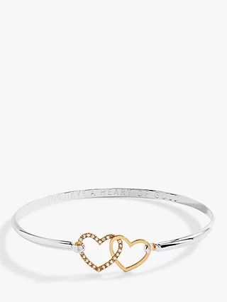 Joma Jewellery Heart of Gold Pave Crystal Bangle, Silver/Gold | John Lewis (UK)