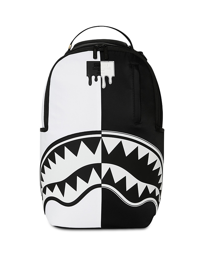 Sprayground Shark Central backpack in black and white