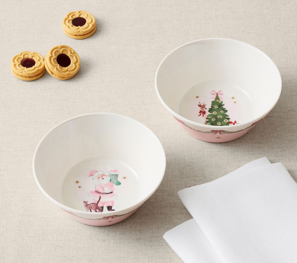 Pink Christmas Melamine Bowl | Pottery Barn Kids