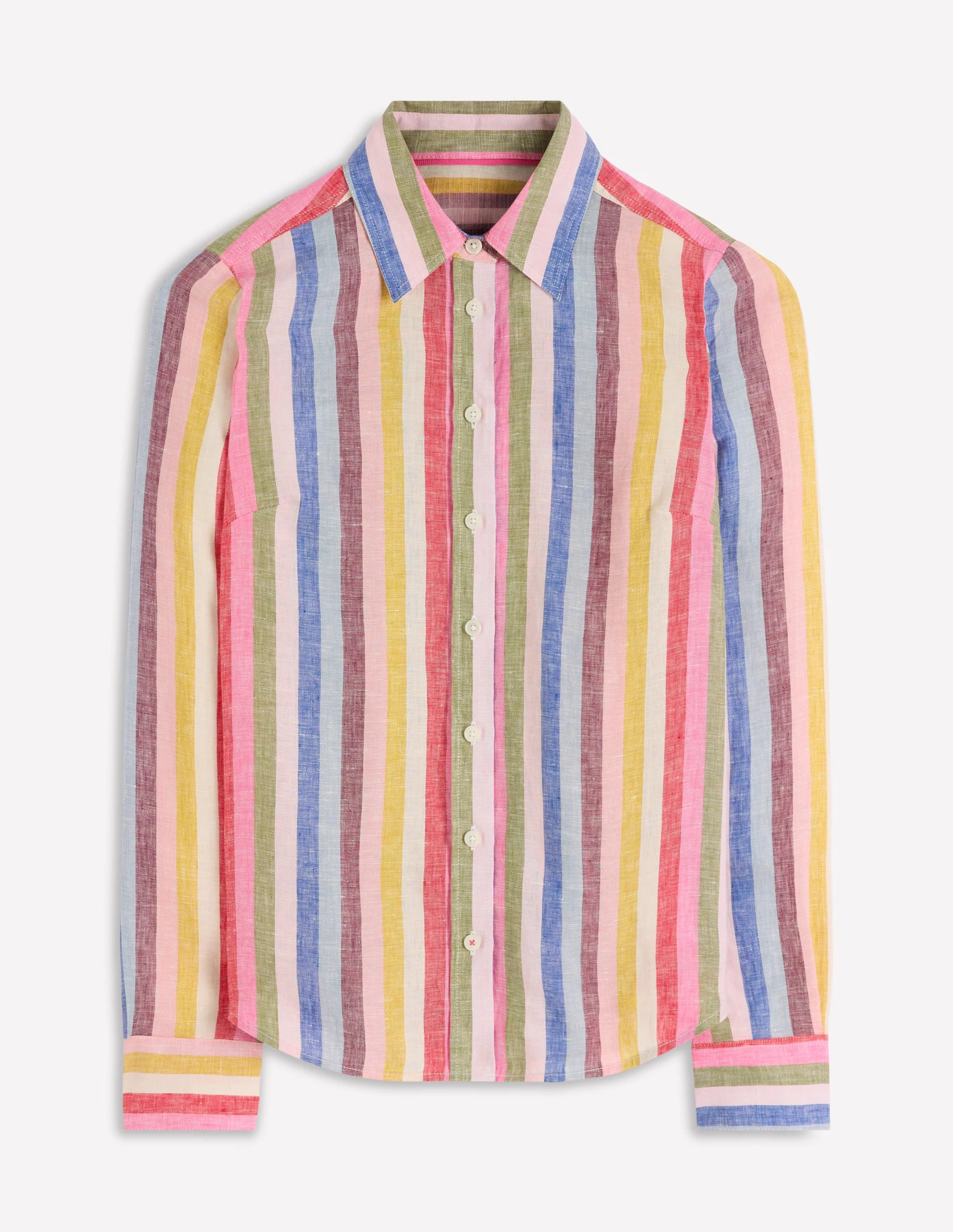 Sienna Linen Shirt-Pink, Green, Purple Multi | Boden (US)