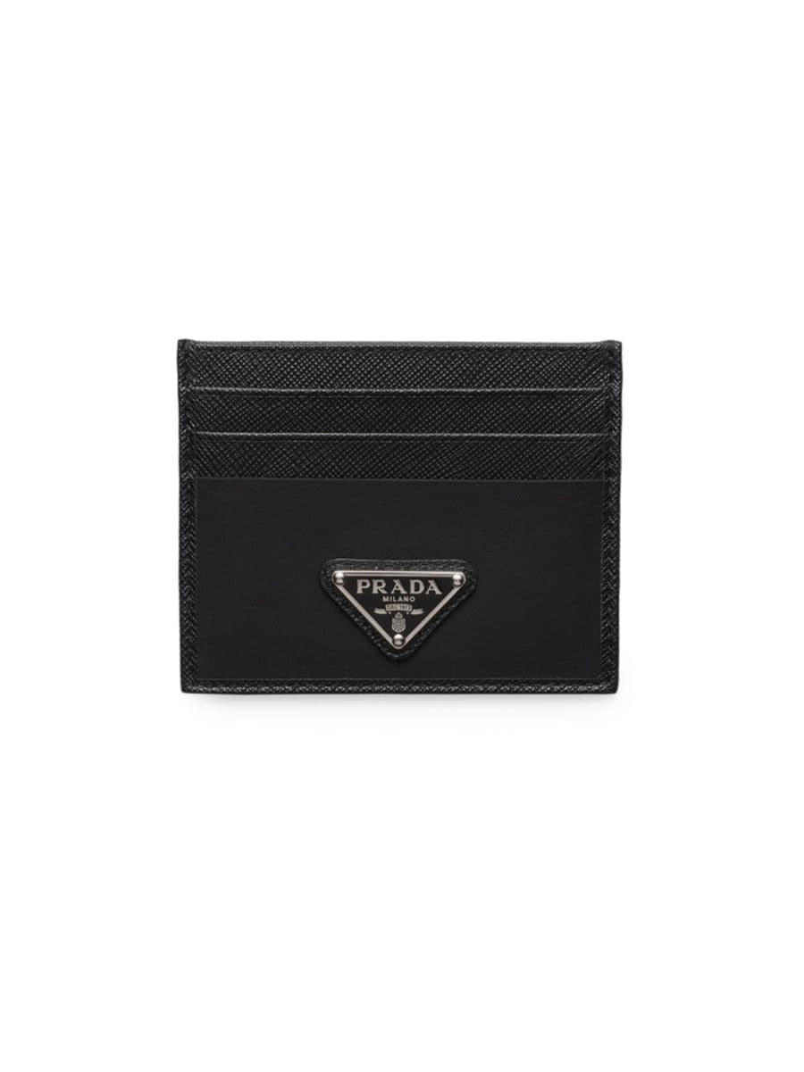Re-Nylon And Saffiano Leather Card Holder | Saks Fifth Avenue