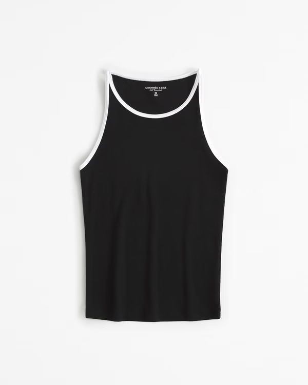 Women's Essential Tuckable High-Neck 90s Rib Tank | Women's Tops | Abercrombie.com | Abercrombie & Fitch (US)