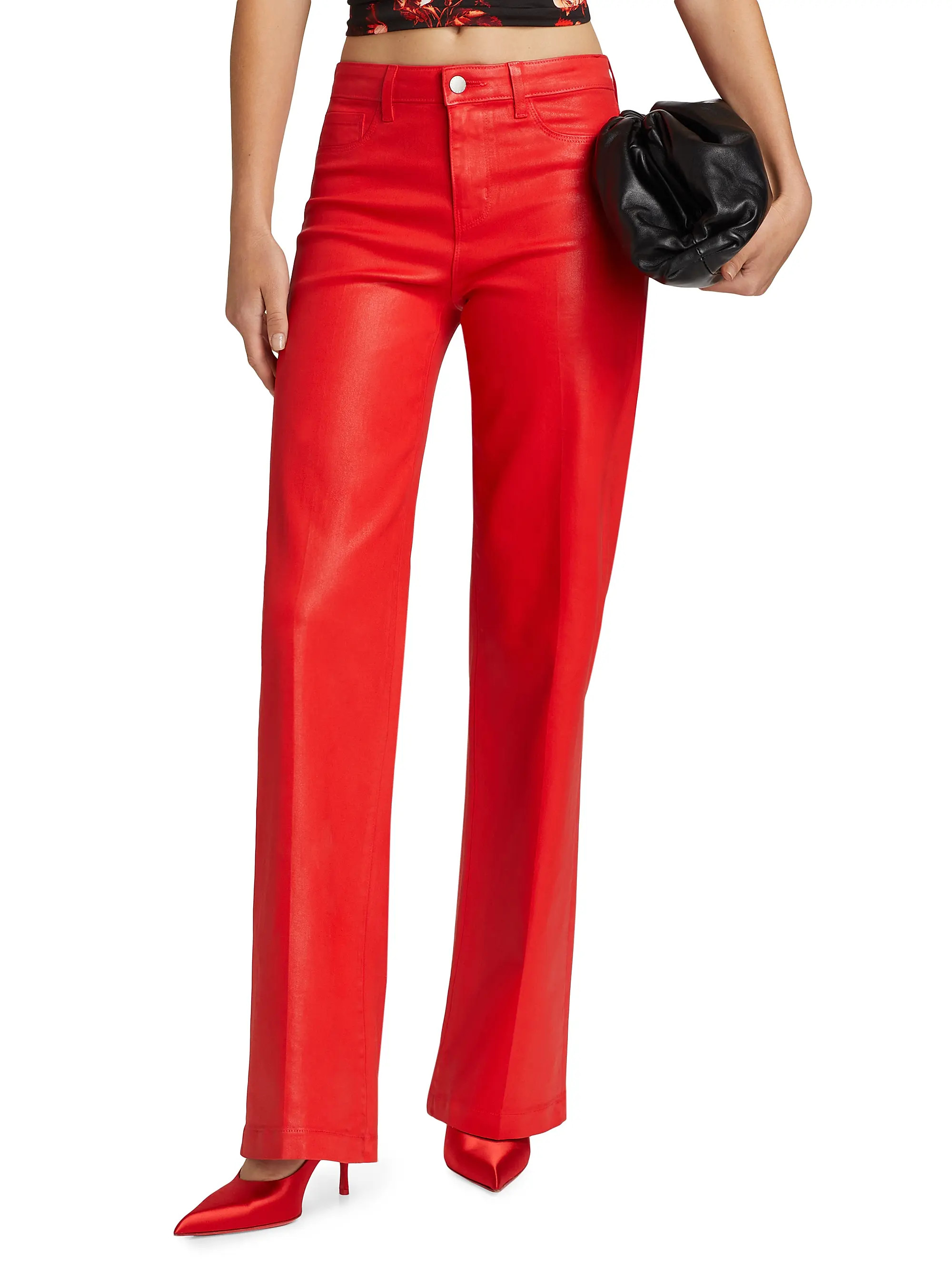 Clayton Coated High-Rise Wide-Leg Jeans | Saks Fifth Avenue