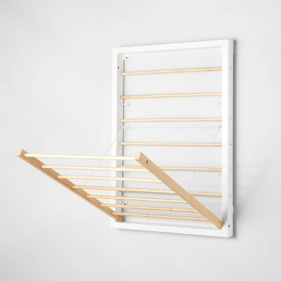 Wall Mounted Drying Rack White - Brightroom™: Folding Pull-Out Steel, 36.42" Height, 10lb Capacity, Adult Assembly Required | Target