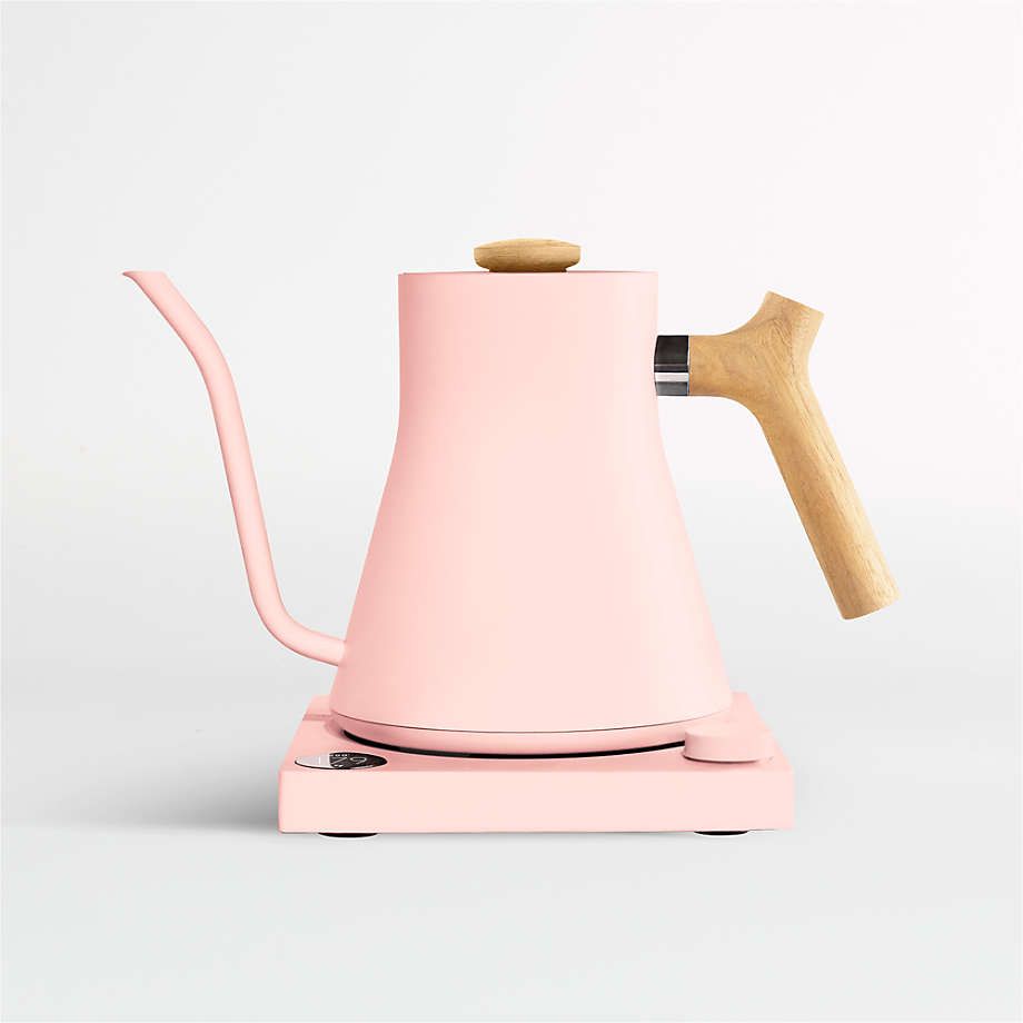 Fellow Stagg EKG Matte White Electric Kettle with Maple Handle + Reviews | Crate & Barrel | Crate & Barrel
