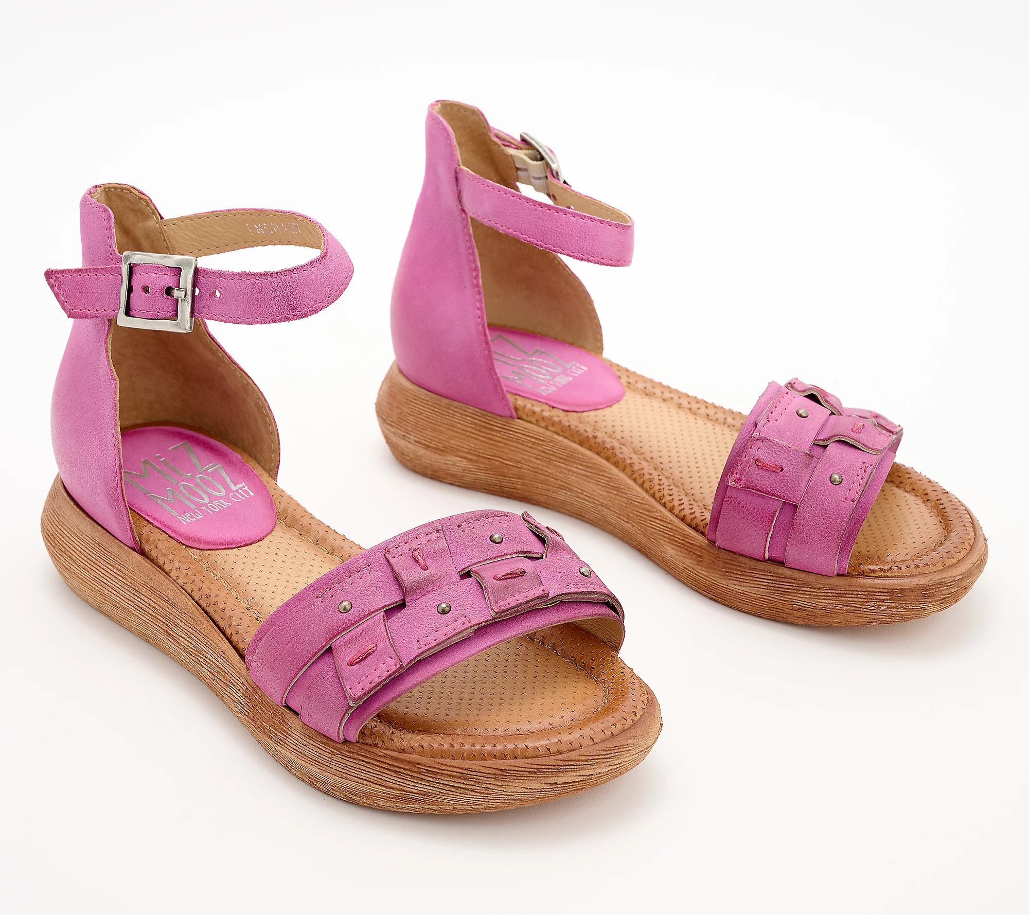 As Is Miz Mooz Leather Ankle Strap Sandals -Indra | QVC