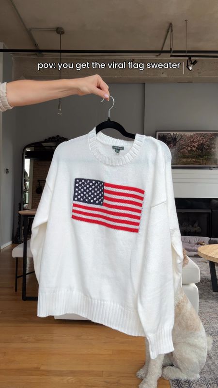 7 ways to style the viral $30 flag sweater! I sized up to a medium! 

#LTKFindsUnder50 #LTKStyleTip #LTKVideo