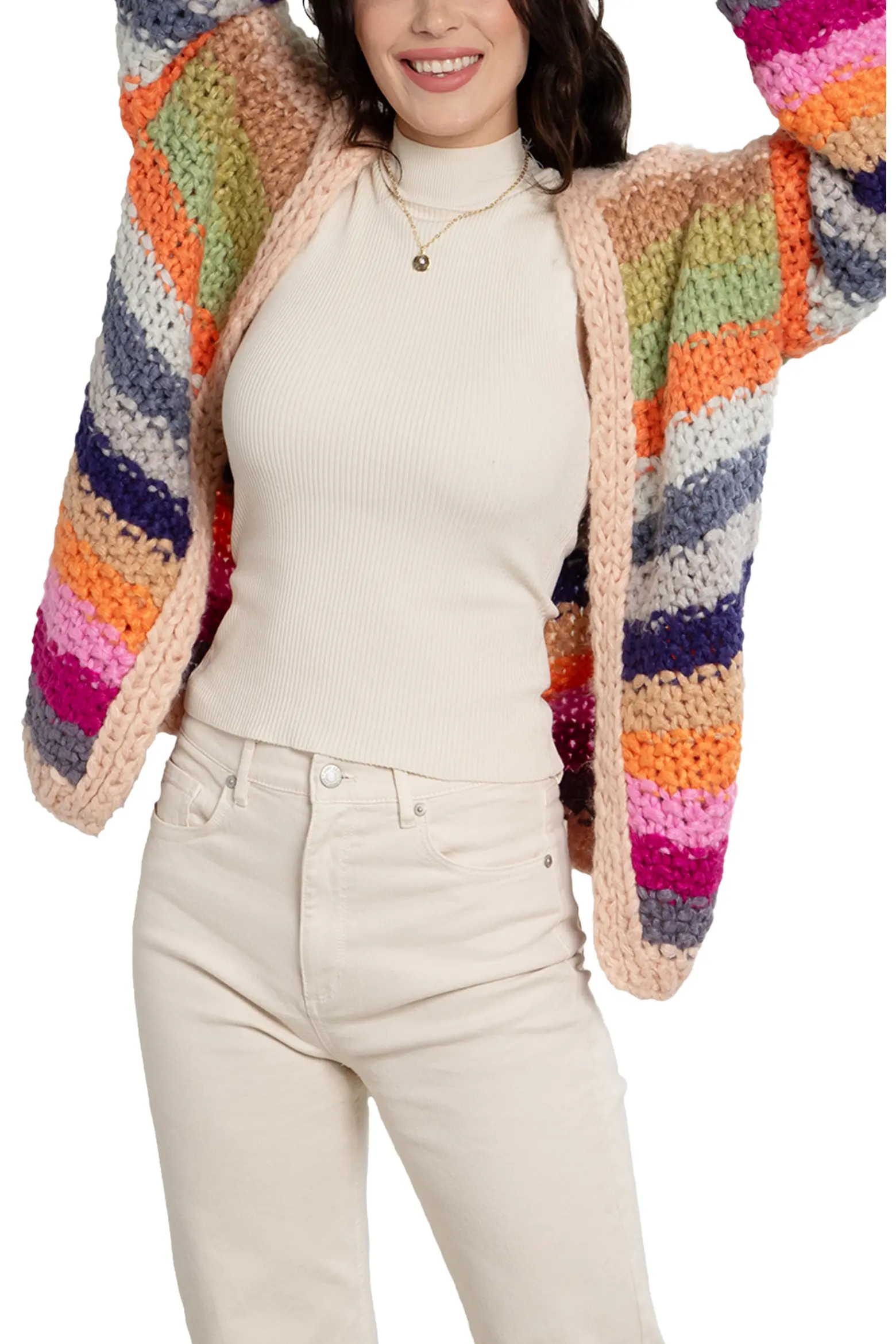 Mayflower Stripe Crochet Cardigan (Women) | Nordstromrack | Nordstrom Rack
