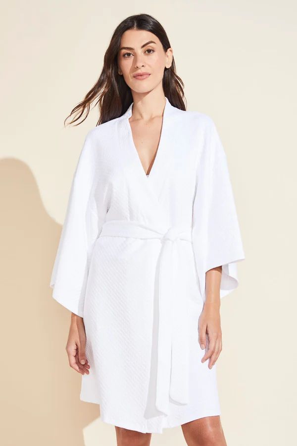 Zen Quilted Cotton Spa Robe - White | Eberjey