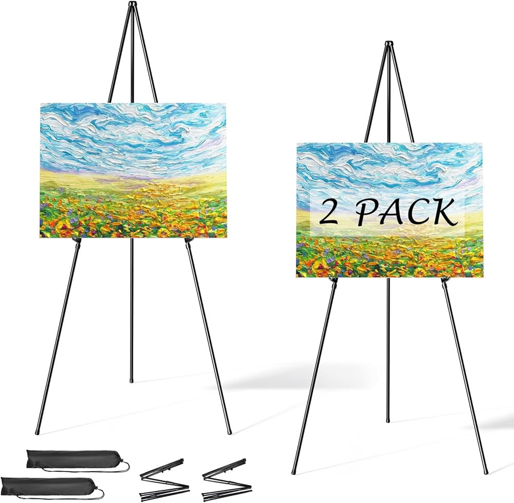 Easel Stand for Display, Aredy 63" Portable Painting Easel, Lightweight Metal Easels for Painting... | Amazon (US)