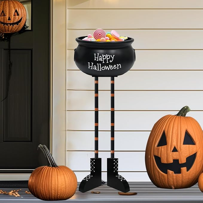 Hourleey Halloween Decorations, Witch Legs Candy Bowl Decoration, 26'' Witch Cauldron Hocus Pocus... | Amazon (US)