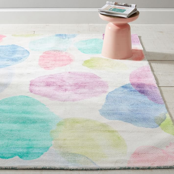 Watercolor Dot Performance Rug | Pottery Barn Teen
