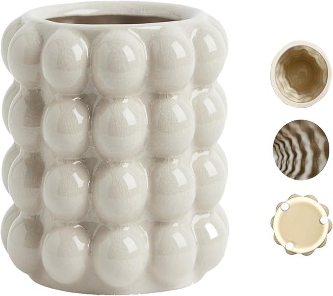 Groovy Bubbles Vase, Creative Flower Vase, White Ceramic Vase, Modern Art Vase, Hippie Boho Vase ... | Amazon (US)