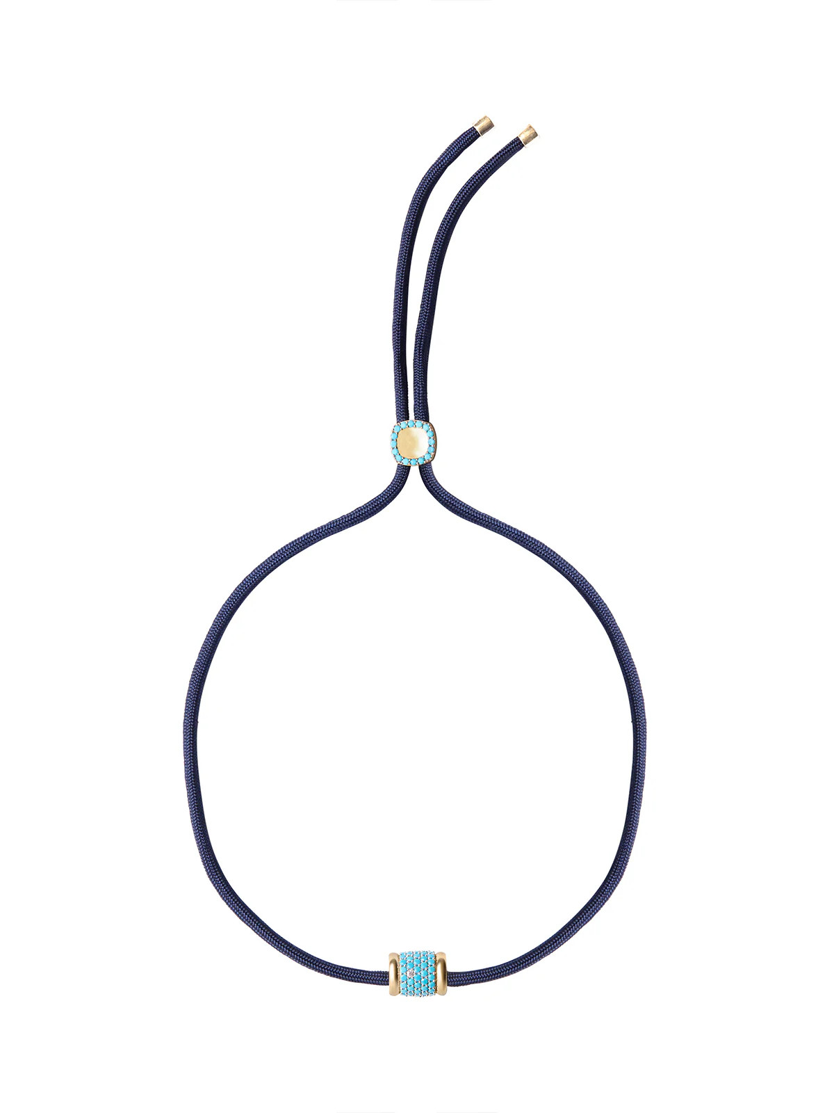 YVES NANO TURQUOISE AND LAB DIAMOND PARACORD NECKLACE, MARINE | Dorsey