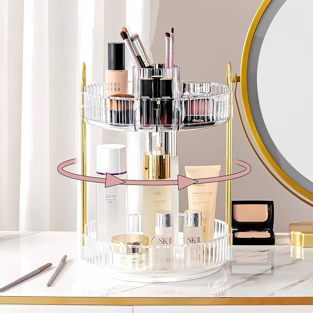 Weidace 360 Rotating Makeup Organizer, Large Capacity Perfume Organizer for Dresser, Bathroom Cou... | Amazon (US)