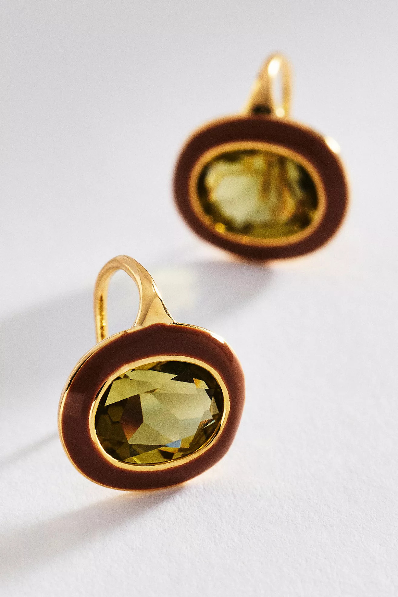Crystal Enamel French Hook Earrings | Anthropologie (US)