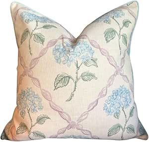 Emma Pillow Cover Throw Pillow for Home Grandmillennial Hydrangea Pillow Floral Pink Pillow Cover... | Amazon (US)