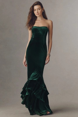 Retrofete Greta Strapless Velvet Maxi Dress | Anthropologie (US)