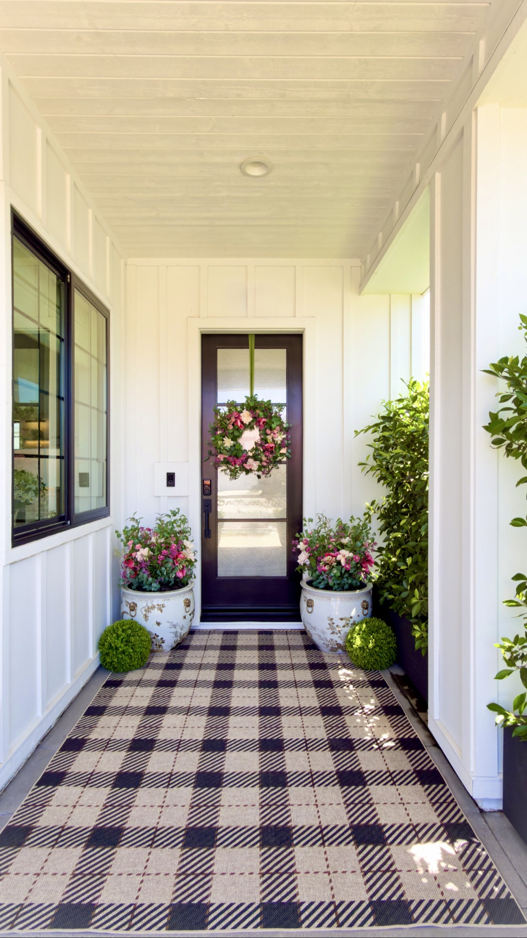 New plaid outdoor rug for fall 🍂
I have the 6’x9’ and love the look. 
It’s super thin, has a slight rubber backing so it doesn’t slip and I think it has a classic style that you can either use by itself or with another mat on top. ￼

#LTKHome #LTKSeasonal #LTKSaleAlert