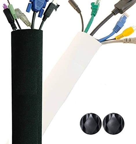 Premium 63'' Cable Management Sleeve, Best Cords Organizer for TV On Wall, Desk, Computer, Office... | Amazon (US)