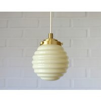 Vintage Pendant Light/Art Deco Hanging Lamp Redesign Beige Hand Blown Glass Yugoslavia 1930's Or 1940's | Etsy (US)