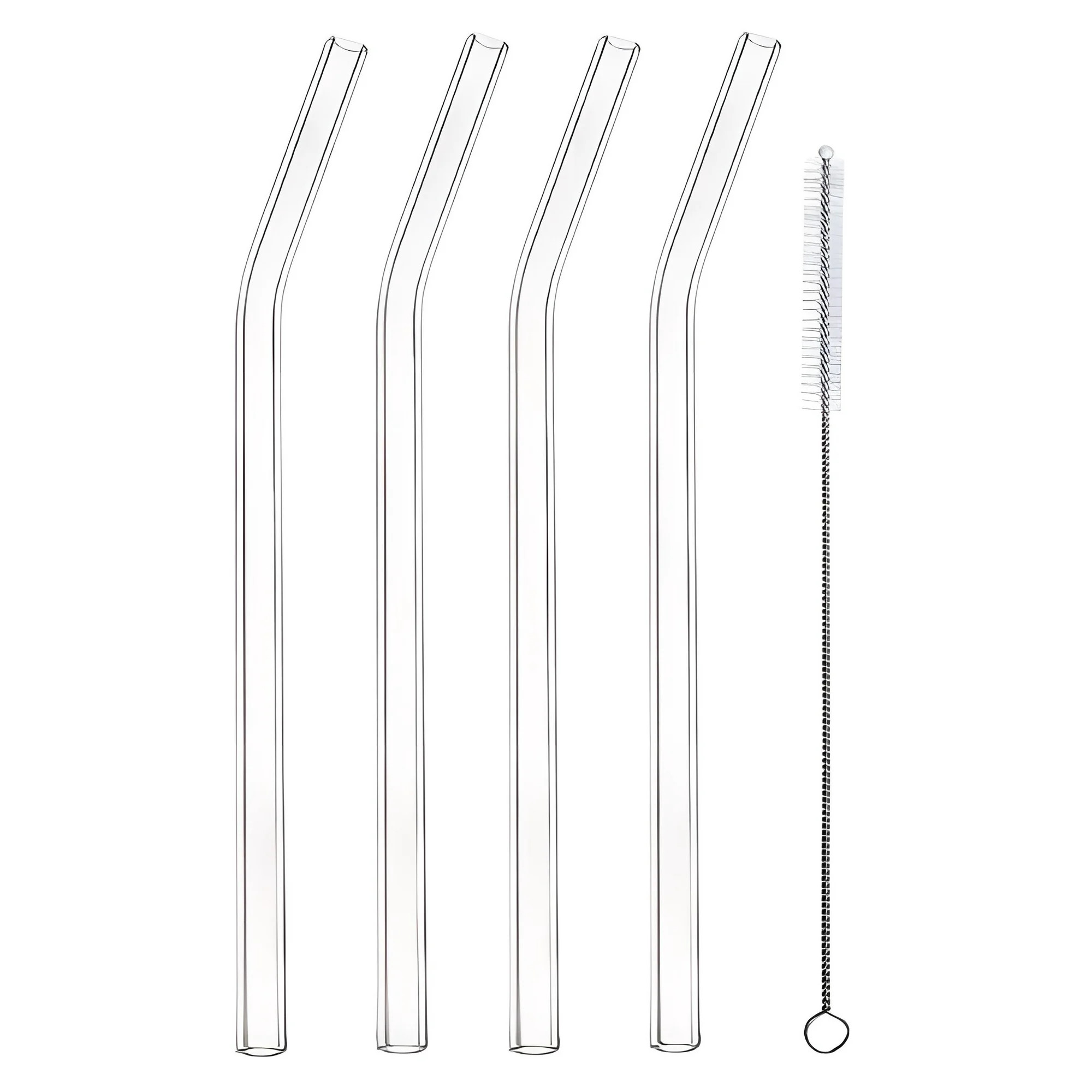 Better Homes and Gardens Clear Borosilicate Glass Straws 4 Pack with Cleaning Brush | Walmart (US)