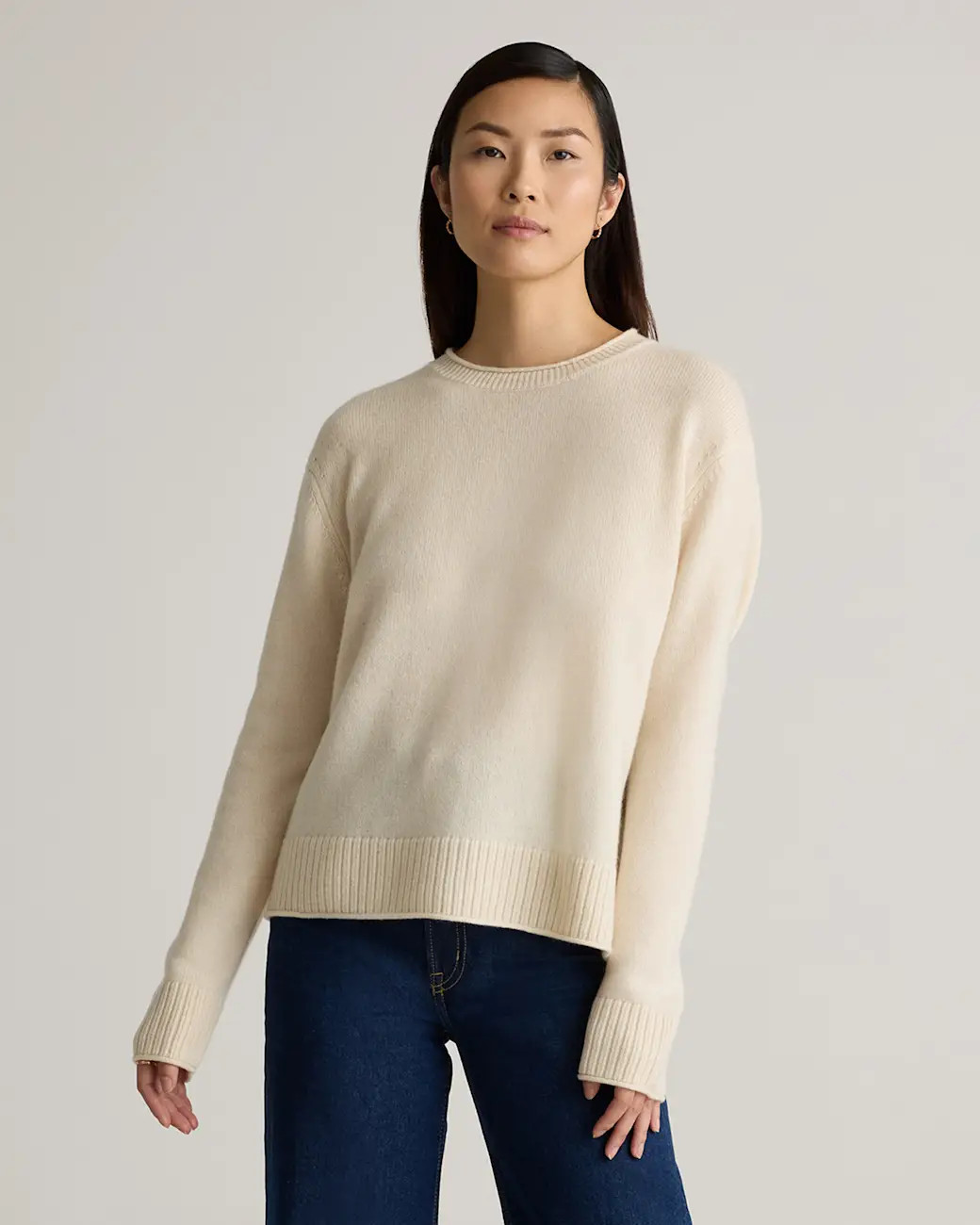 100% Organic Cotton Boyfriend Crew Sweater | Quince
