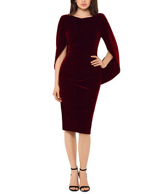 Betsy & Adam Velvet Cape Dress | Macy's
