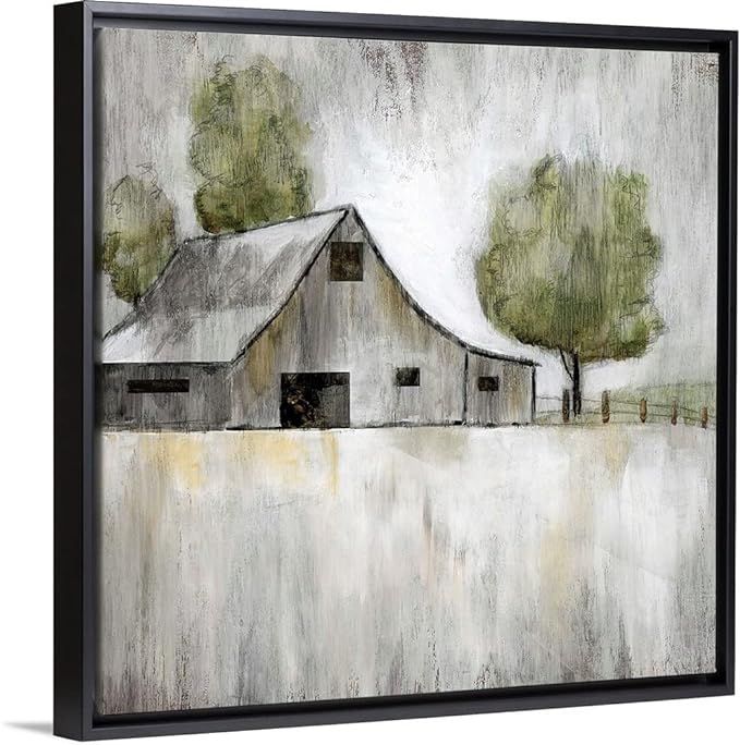Weathered Barn Black Float Frame Canvas Art, Barn Artwork | Amazon (US)