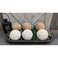 Natural Rope Dough Bowl Filler Set | Ball Tiered Tray Shelf Sitter Nautical Beach Coastal Decoration | Etsy (US)