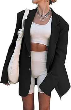 Grlasen Women Casual Elegant Long Sleeve Oversized Lapel Blazers Open Front Solid Work Office Jac... | Amazon (US)