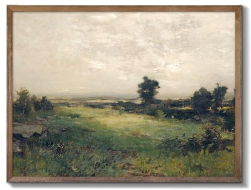RETRART Vintage Landscape Unframed Canvas Wall Art, Vintage Rural Hill Prints, The Vast Grassland Classic Wall Prints Farmhouse Bathroom Office Decor - 8x10in | Amazon (US)