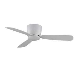 Embrace 52 in. Integrated LED Matte White Ceiling Fan with Opal Frosted Glass Light Kit and Remot... | The Home Depot