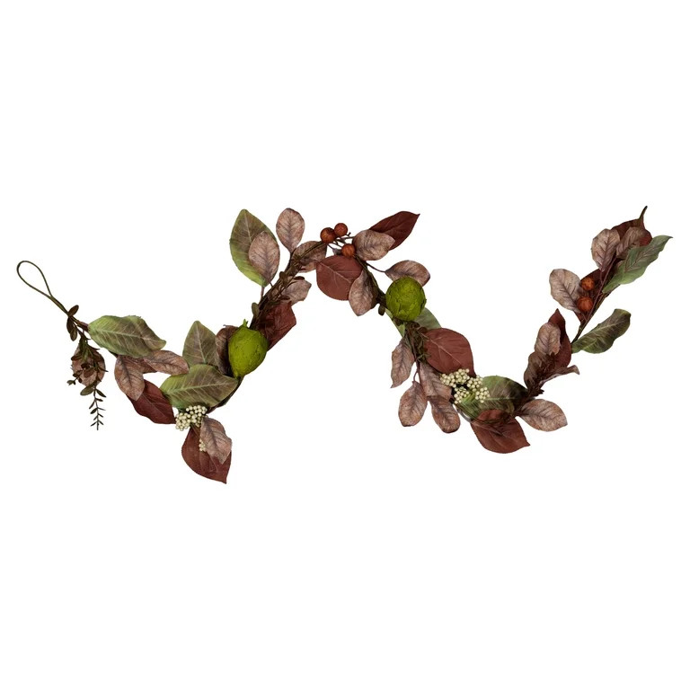 Leaves with Berries Garland, Green and Brown, 6', Fall by Way To Celebrate | Walmart (US)