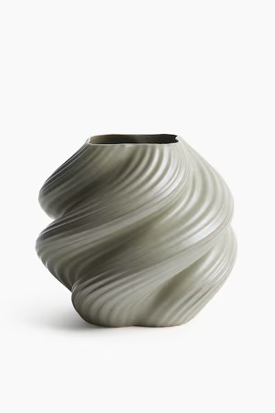 H & M - Stoneware vase - Green | H&M (UK, MY, IN, SG, PH, TW, HK)