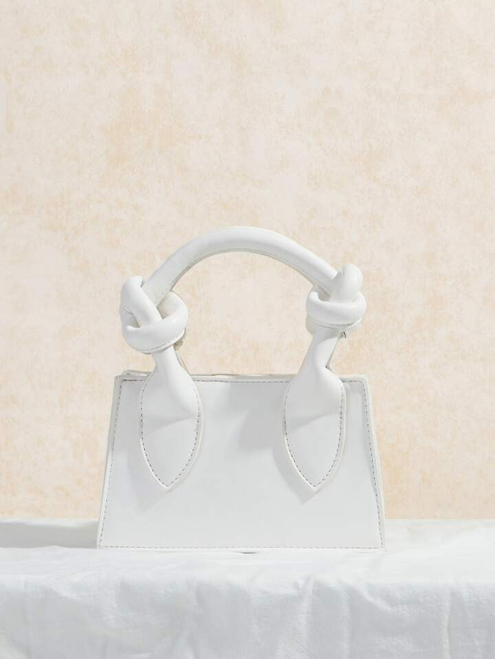 SHEIN SXY Elegant Women's Mini Knot Decor Double Handle Square Bag,Evening Bag,For Party, Prom,Da... | SHEIN