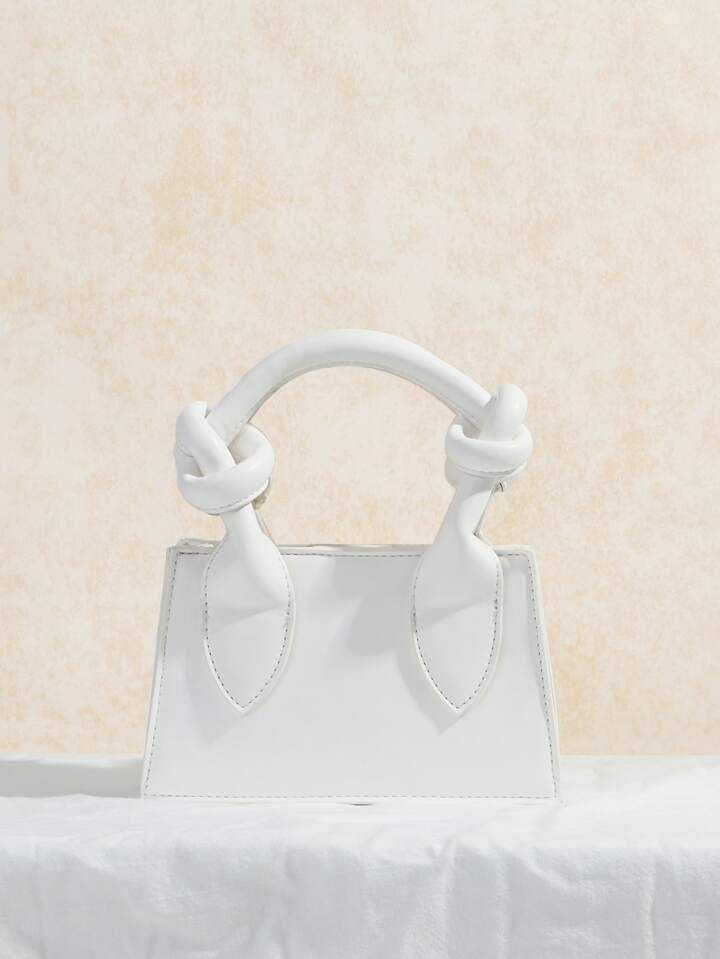 SHEIN SXY Elegant Women's Mini Knot Decor Double Handle Square Bag,Evening Bag,For Party, Prom,Da... | SHEIN