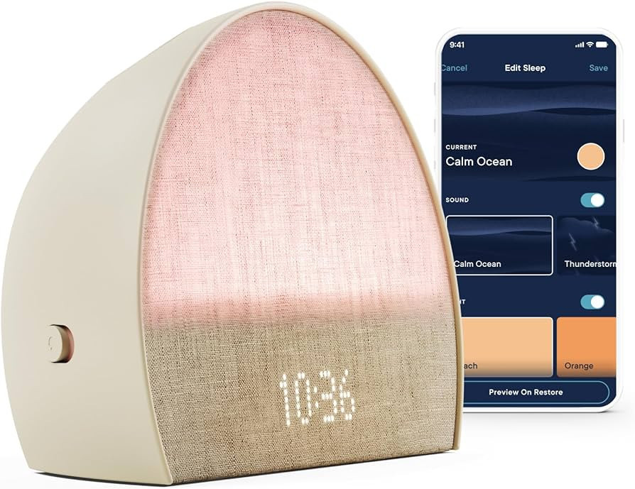 Hatch Restore 2 Sunrise Alarm Clock, Sound Machine, Smart Light (Putty) ー Your Bedside Sleep Gu... | Amazon (US)