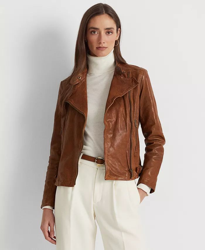 Tumbled-Leather Jacket | Macys (US)