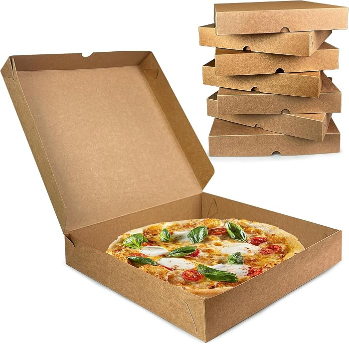 MUMULULU 8 PCS Kraft Pizza Boxes 12x12x1.9 Inch Pizza Box For Homemade Pizzas Cake Cookies and Cr... | Amazon (US)