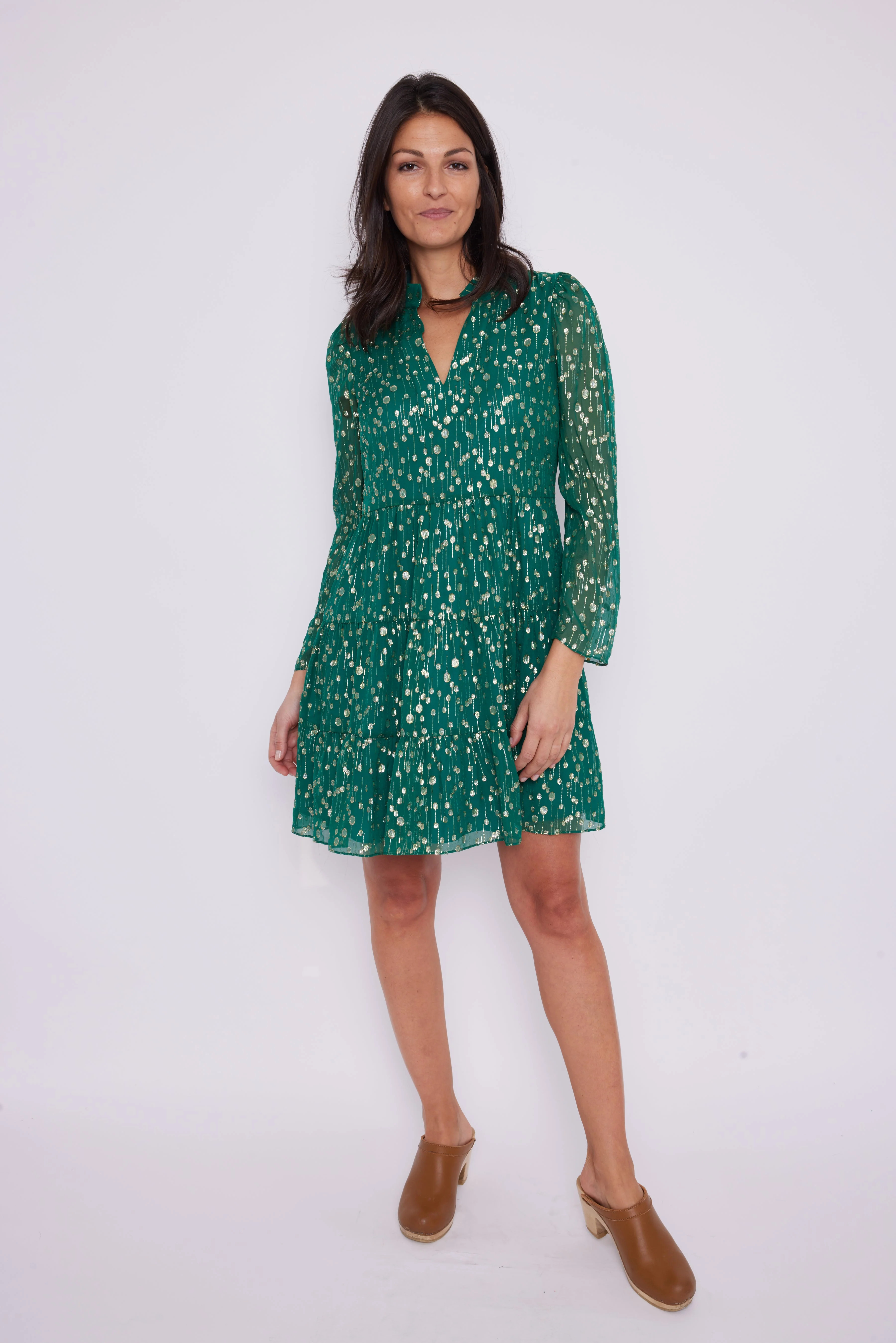 Hunter Green Long Sleeve Tunic Flare Dress | Sail to Sable
