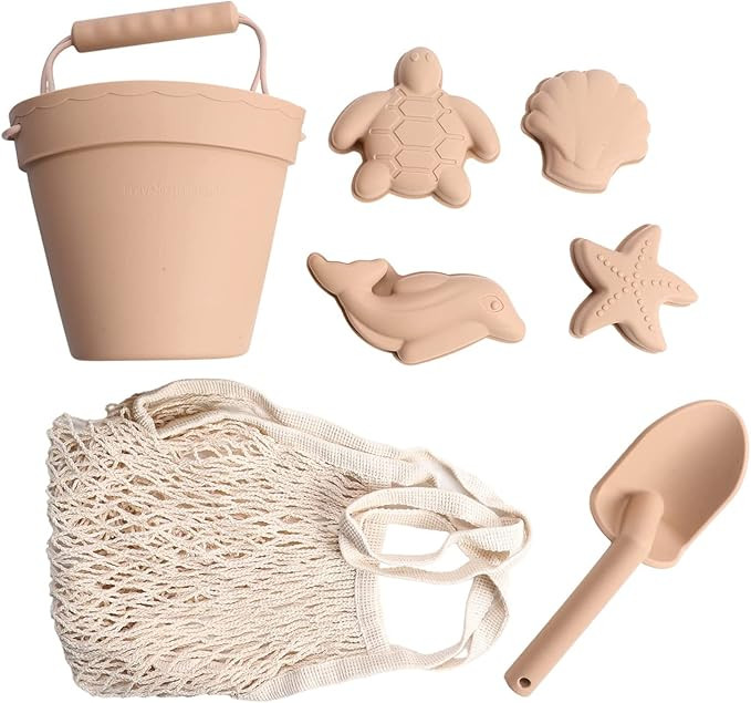 BraveJusticeKidsCo. | Silicone Summer Kids Beach Set | Toddlers and Baby Sandbox Toys (Warm Sand)... | Amazon (US)