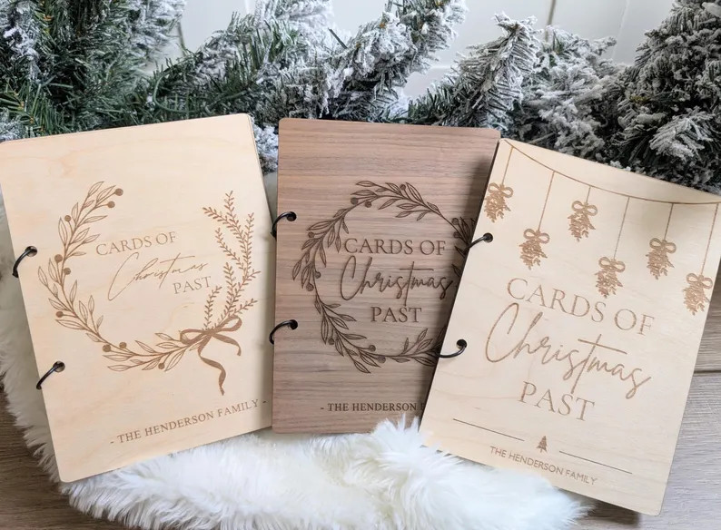 Christmas Card Keeper Custom Christmas Memory Book Cards of Christmas Past Personalized Card Disp... | Etsy (US)