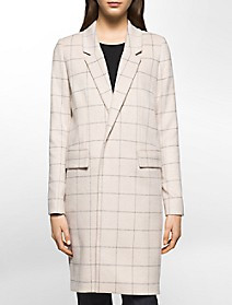 windowpane car coat | Calvin Klein | Calvin Klein