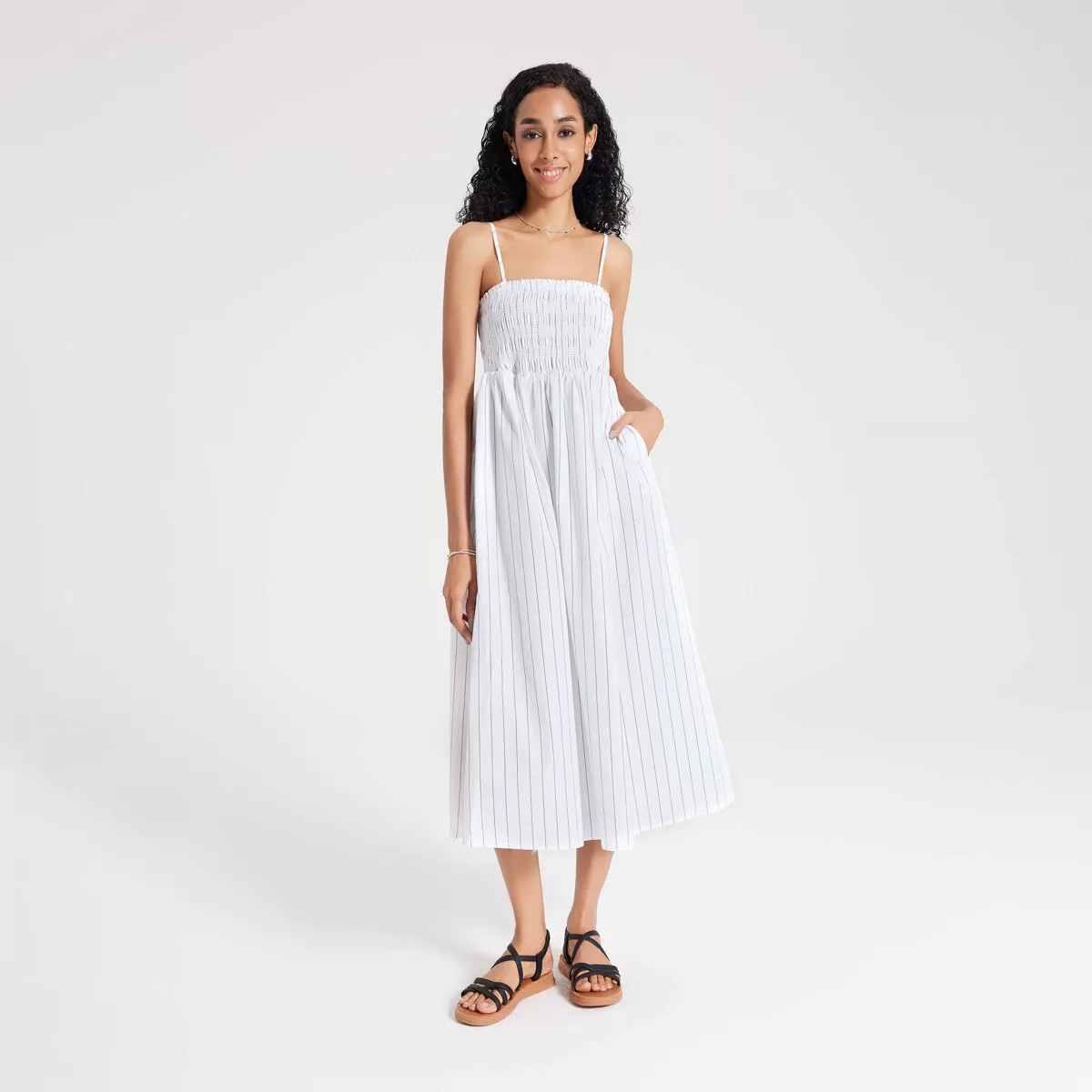 Women's Smocked Midi Slip Dress - A New Day™ | Target