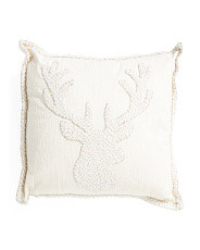 20x20 Beaded Reindeer Pillow | Marshalls